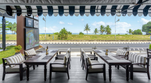 Outdoor setup at Thavorn Palm Beach Resort’s Italian restaurant in Phuket