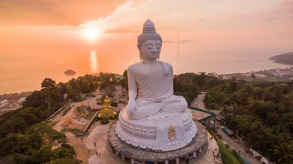 Big Buddha beautiful sunset of Phuket