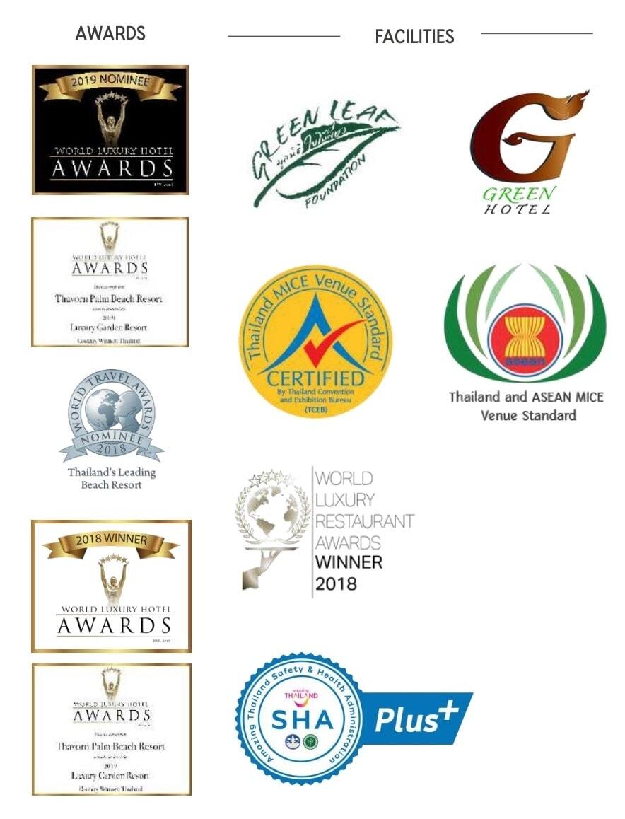 Awards of Thavorn Palm Beach Resort