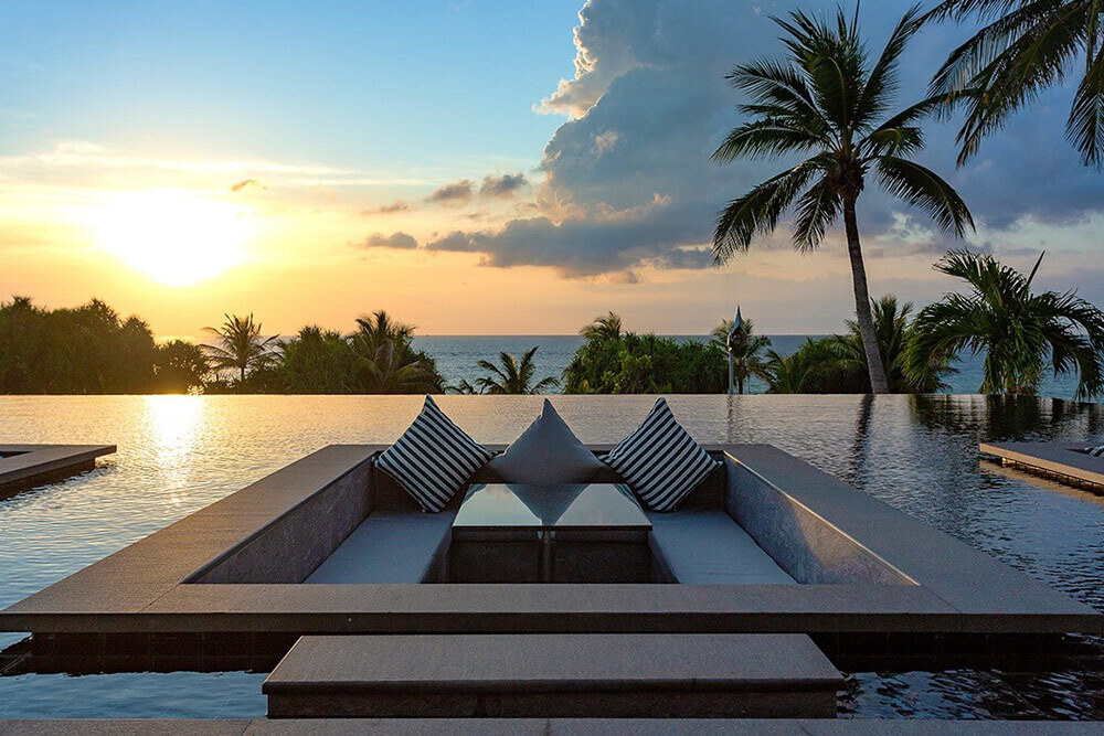 The Infinity Sunken Lounge room offers an immersive feeling and sunset views