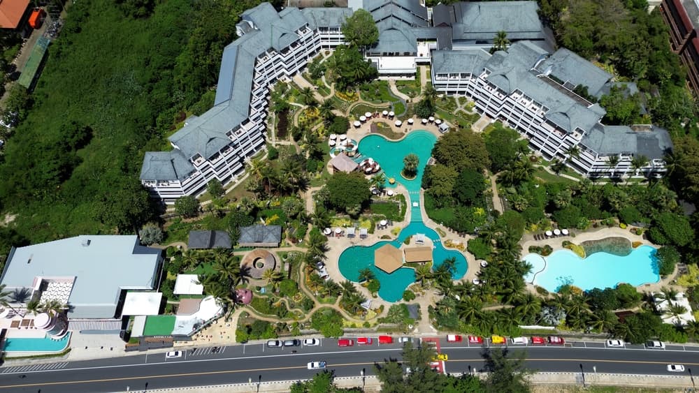 A bird’s eye view of Thavorn Palm Beach Resort on Karon Beach, Phuket