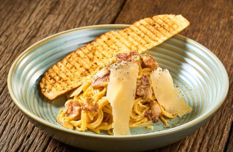 Authentic Spaghetti Carbonara at Ciao Pizza & Grill