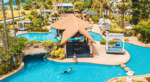 Chaba swimming pool with a bar in Phuket