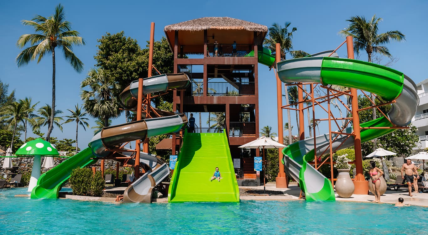 Have fun on giant water slides in Karon Beach, Phuket.