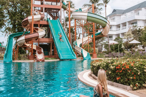 Explore our giant water slides on Karon Beach, Phuket.