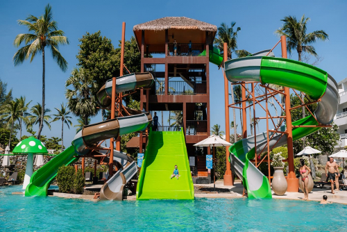 Have fun on giant water slides in Karon Beach, Phuket.