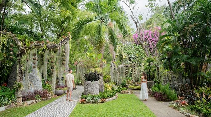 The botanical garden at Thavorn Palm Beach Resort