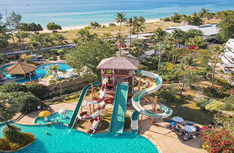 Everyone loves the water slides at our Karon Beach hotel.